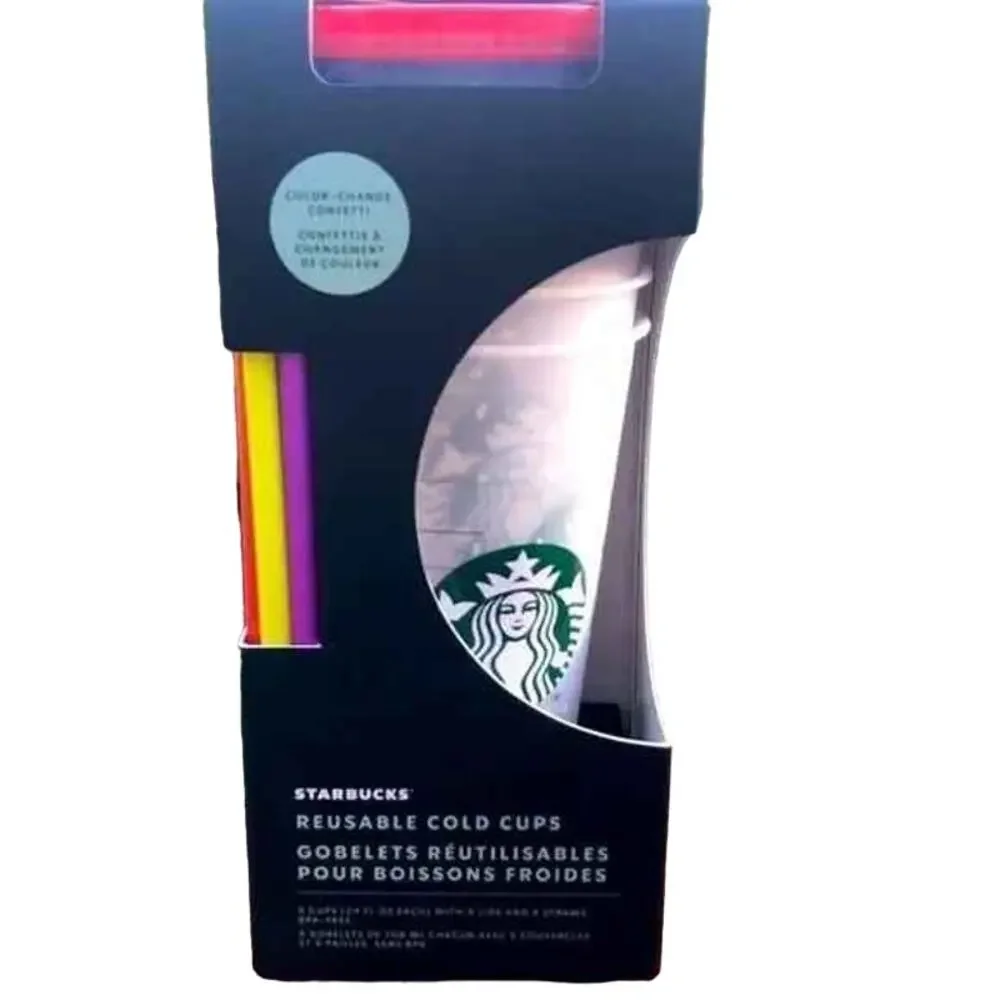 Starbucks reusable color change confetti cold cups